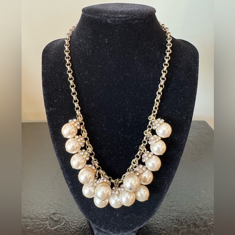 J. Crew Faux Pearl & Crystal Necklace
